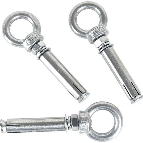 Filiyano-[CA] Boulons d'expansion M8 x 90 mm, douille en acier, boulon à œil, ancrage d'expansion pour béton en acier inoxydable 304, vis à œil (1/5)