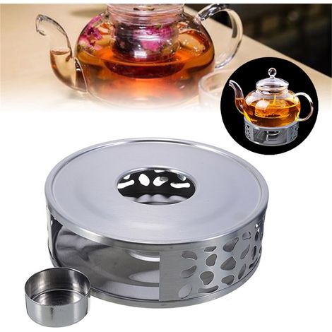 Chauffe-théière en acier inoxydable avec porte-bougie chauffe-plat pour théières et cafetières (1/5)