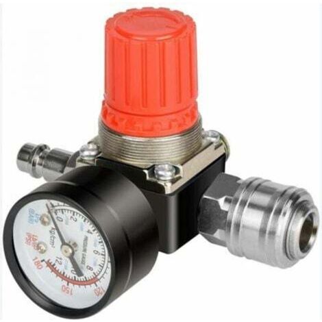 Einteiliger Druckluft-Druckminderer, 1/4"-Druckminderer, 4-Loch-Druckregler mit Manometer, Kompressor