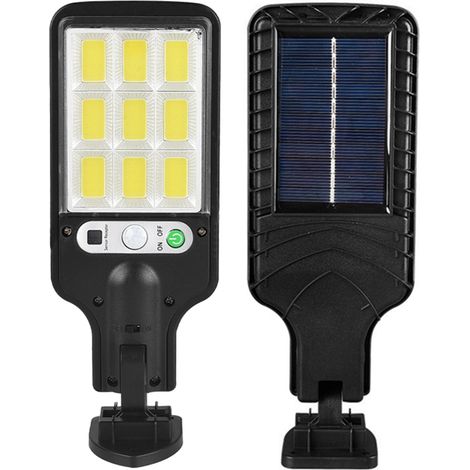 Ortviai Lampadaire Solaire Extérieure avec Capteur PIR 120°, 3 Modes et Télécommande – 108 COB LED, Étanche IP65