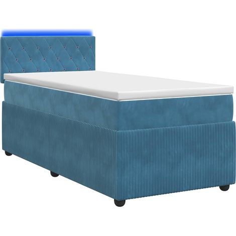 Maison Exclusive - Letto box spring con materasso Blu 100 x 200 cm Velluto (1/5)