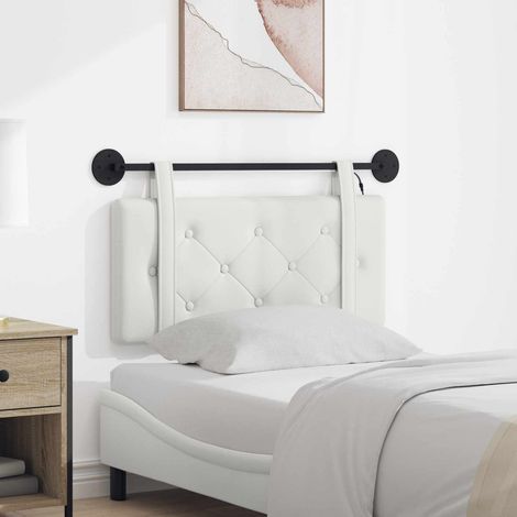 vidaXL Tête de lit suspendue Avec lumière LED Blanc Simili cuir (1/5)