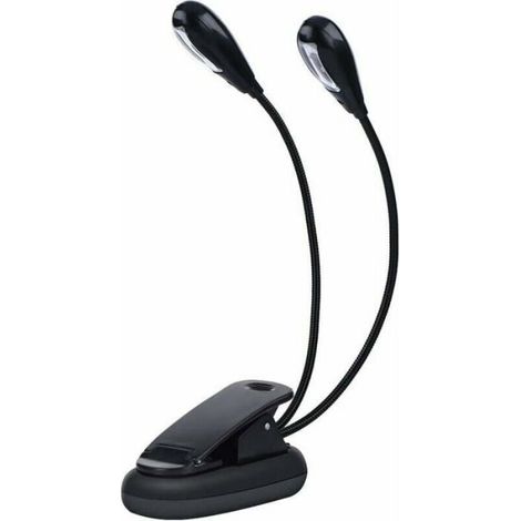 Lampe Pupitre - Double Tête Réglable - 6 LED - Câble USB - Pour Lecture Livre Table Chevet - 1 Pièce (1/5)