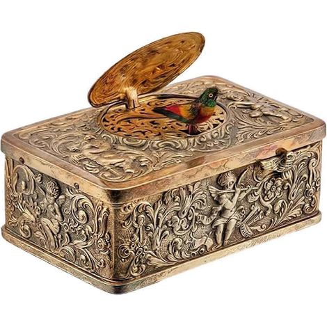 Boîte à musique européenne en relief 3D, oiseau chanteur mécanique, automate, boîte à musique antique à remontoir, objet de collection (1/5)