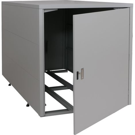 [NEUWERTIG] 2er-Fahrradgarage HHG-363, Fahrradunterstand Fahrradbox Bikebox, abschließbar verzinkter Stahl 123x113x208cm hellgrau