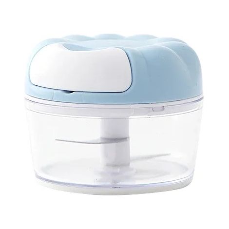 (Bleu) Mini presse-ail manuel, hachoir multifonctionnel pour légumes et viande, en acier inoxydable PP (1/5)