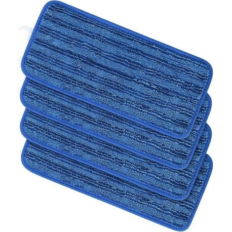 Lot de 4 Lingettes Réutilisable pour Swiffer Wet Jet Chiffon Rechange pour Swiffer Wet Jet Balai Spray Serpillières en Microfibre Lavable Nettoyer Le Sol Sec ou Humide (4pcs-bleu)