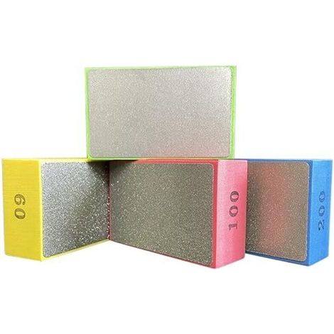 ALLIANDISLot de 4 tampons de polissage diamant à la main pour le ponçage du béton, du verre, de la pierre, du granit, du marbre 60, 100, 200, 400 (comme indiqué)