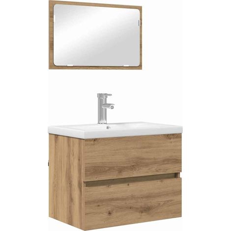 Ensemble de mobilier de salle de bain 3 pcs,Ensemble de meubles de salle de bain Chêne noir CFW99605 (1/5)