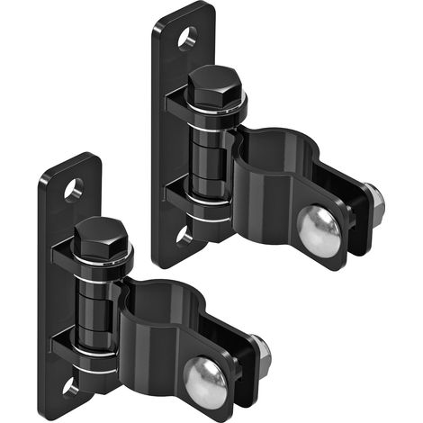 Charnières de portail en acier au carbone à finition électroplaquée pour clôture à maillons de chaîne, résistance élevée, convient aux tuyaux/poteaux de diamètre extérieur 3,5 cm, pour ferme, portail (1/5)