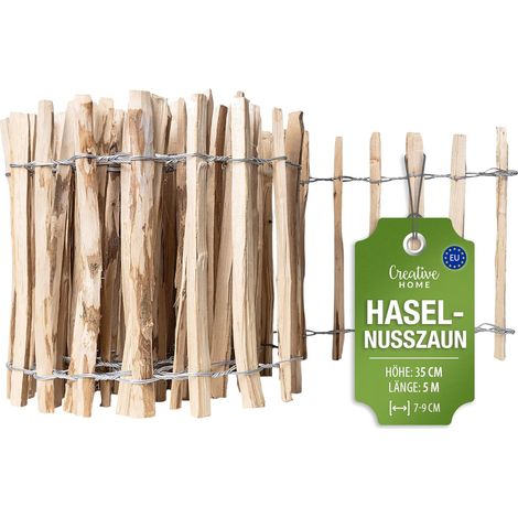 Haselnuss Holzzaun 35 cm x 5 m, Lattenabstand 7-9 cm