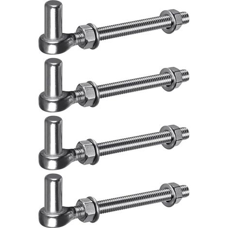 Charnière de Portail M12, 4pcs Quincaillerie à œillet de Champ Robuste 16mm Crochet pour Goupille de Suspension de Jardin en Métal pour Portail de Ferme/Clôture en Bois/Allée, 440lbs/15cm (1/5)