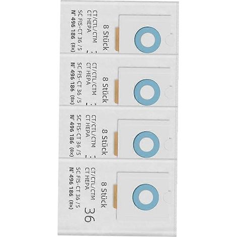 Accessoires de sac à poussière, numéro d'emballage 496186, adaptés aux aspirateurs Festool CT 36/CTM 36 E/CTL 36E série CLEANTEC SC FIS-CT 36/5. (1/4)