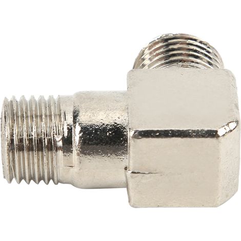 Luftpumpen-Anschlussbogen, rechtwinklig, Zinklegierung, Gewinderohrverbindungszubehör 1/4 x 14 (1/5)