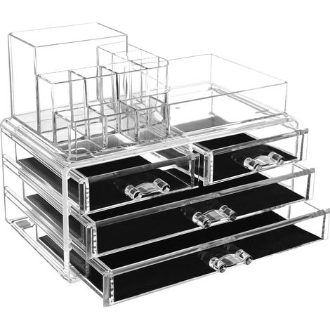 Organizador de maquillaje con caja de almacenamiento de acrílico con 2 expositores y 4 cajones grandes 120000760 (1/3)