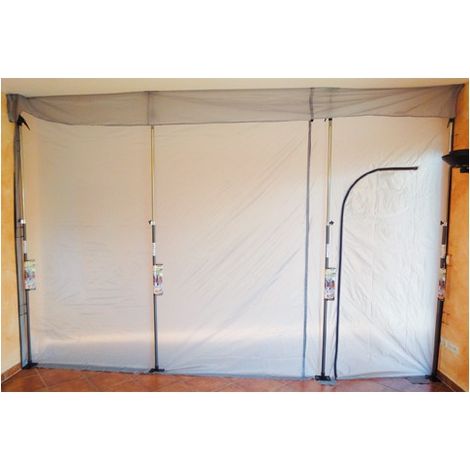 Paroi anti-poussière 310 x 310 cm – 2 étai QUICK-SUPPORT QS30 – Tissu nylon résistant à la déchirure – Lavable et transportable – Gluck (1/2)