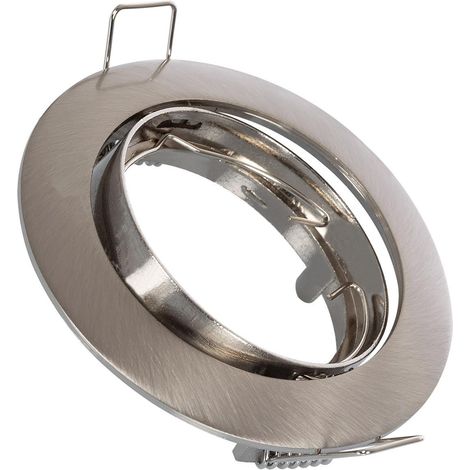 Downlight-Ring Rund Schwenkbar für LED-Glühbirne GU10 / GU5.3 Ø 72 mm Nickel