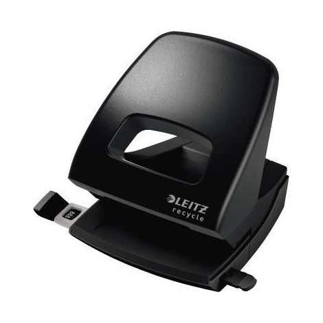 LEITZ Locher Leitz NeXXt Recycle 8cm 30 Bl. (80 g/m²) mit Anschlagschiene schwarz