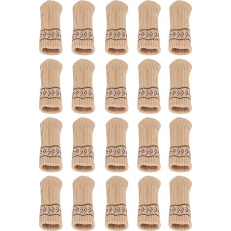 Lot de 20 protège-pieds de chaise en silicone acrylique double couche élastique pour meubles et sols (1/5)
