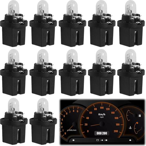 Ampoule Compteur pour Twingo, 12 Pièces Ampoule Tableau De Bord, Amp oule T5 Led, Ampo ule W1.2w pour Voiture, Moto, Bateaux Remplacement Éclairage Compteur Vitesse Jauge Cluster (1/5)