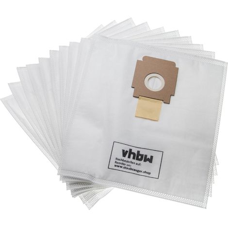 vhbw 10x sacchetto compatibile con Rowenta Shock Absorber 2 aspirapolvere - microfibra, 33cm x 31cm Bianco