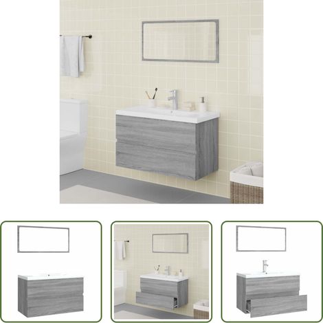 Miroir de maquillage - Meubles de salle de bain Sonoma gris Bois d'ingénierie (1/5)