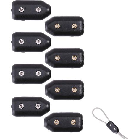 4 Pcs Colliers de Serrage en Plastique Réutilisables pour Corde en Nylon ou cordes tressées de 7 à 8 mm, Serre Corde en Plastique Noir pour Câbles, Laisse d’Animaux et Applications Diverses (7-8 mm) (1/5)