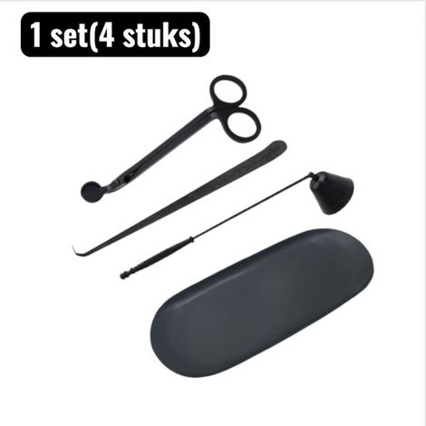 Set (4 pezzi): spegnicandele, portacandele per lumini, set di accessori per candele profumate (forbici per candele, gancio per stoppino, paralumi e vassoio per candele profumate in soggiorno) (1/5)