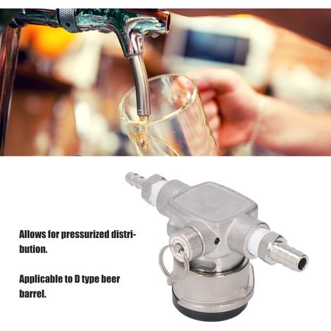 Ortviai Distributeur de Fût à Bière en Acier Inoxydable – Système D, Raccord 5/16", avec 2 Colliers (1/4)