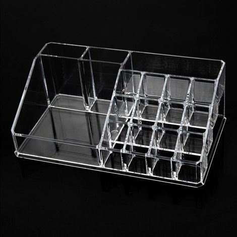 Organisateur Maquillage Acrylique Boîte à Bijoux Transparent de Maquillage Pinceaux Cosmétique Pot de Rangement de Brosses Porte pour Salle de Bain, Chambre à Coucher, Coiffeuse-Fei Yu
