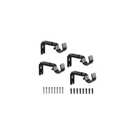 Soporte de pared ajustable para barra de cortina, soportes de acero inoxidable para barra de cortina, accesorios, negro, hogar, dormitorio - Crezuo (1/4)