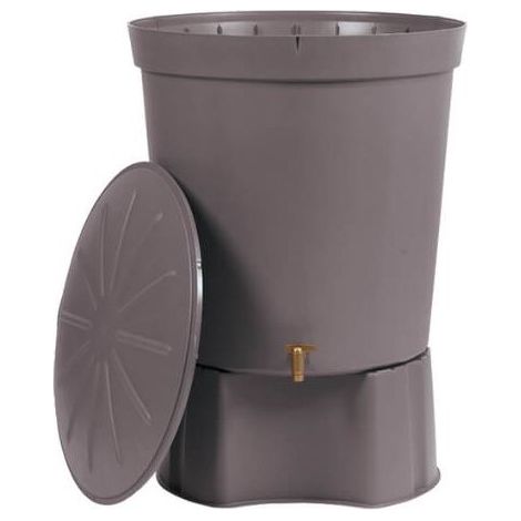 Serbatoio acqua in polipropilene da 300 litri, unità di recupero acqua 82x86 cm, con base 53 x 33 cm, grigio
