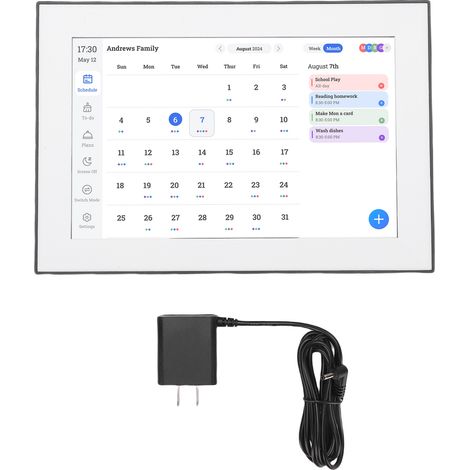 Calendario Digitale WiFi 10,1 Pollici Touchscreen – Sincronizzazione Google e Outlook, AI Foto – Design Moderno in Plastica – Ideale per Organizzazione Familiare (1/4)