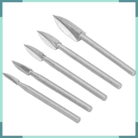 VBESTLIFE 5 Pcs Ensemble Couteau Sculpture Bois Haute Vitesse 3 Flûtes Acier Outil Gravure Liège pour Modélisme (1/4)