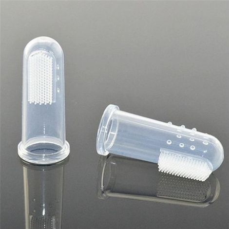 Lot de 2 brosses à dents à doigt en silicone - Hygiène dentaire bébé et animaux - Accessoire de soin (1/5)