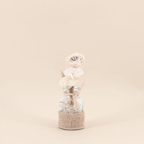 Vase avec fleurs séchées style bohème 25cm