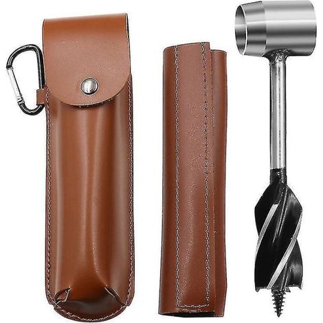 Überlebenswerkzeug für Camper: Handbohrer und verstellbarer Schraubenschlüssel – Bushcraft-Ausrüstung: Holzbohrer, Dübel und Multifunktionswerkzeug für Camping, Bushcraft, braun (1/4)