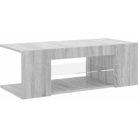 Meuble TV avec lumières LED, Étagère TV, Meuble de Salon, Sonoma gris 90x39x30 cm OIB4395E (1/5)