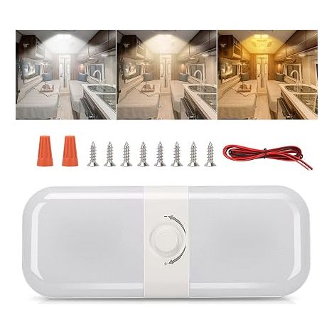 LED Camping Car Ceiling Light Caravan Interior Switch for RV Truck Boat Car Van Cab Van Colours (1/5)