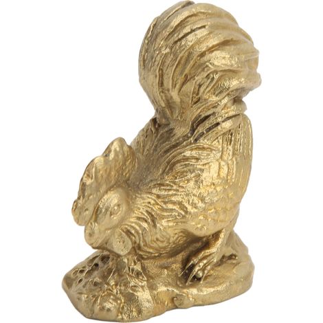 Coq en laiton, statue de coq finement travaillée à la main, pour la décoration extérieure (jardin, maison, cuisine). (1/5)