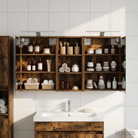 vidaXL Bathroom Cabinet Set 3 pcs 116 x 16 x 62.5 cm Engineered wood (1/5)