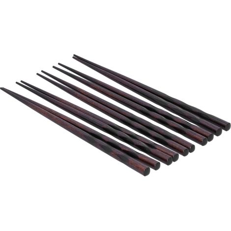 5 paires de baguettes japonaises réutilisables en bois pour cuisine et accessoire de table (1/5)