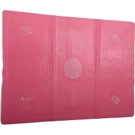 Teigausrollmatte aus Silikon mit Antihaftbeschichtung und Skala, Küchenbackzubehör (Pink, 50 x 70 cm) (1/5)