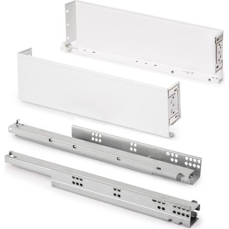 Tiroir extérieur Simplex 25kg hauteur 122mm, profondeur 440mm, acier, peint en blanc (1/5)