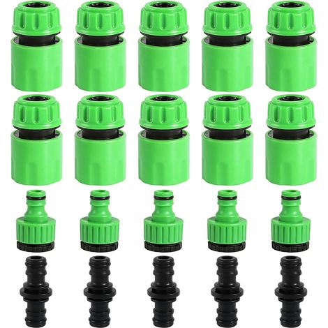 20 raccords de tuyau d'arrosage 1/2", embouts et adaptateurs pour robinet, idéaux pour jardin et usage familial. (1/5)