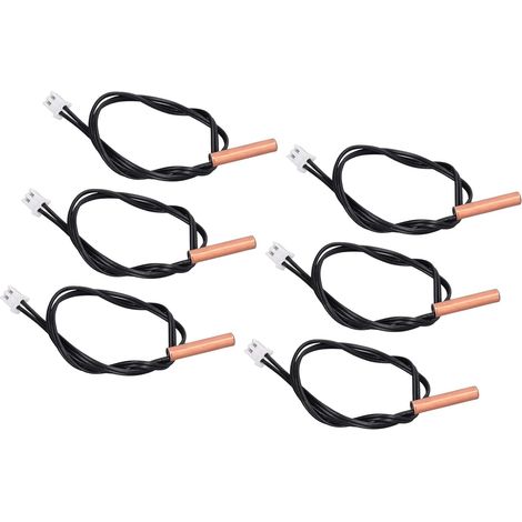 Sonde de Thermistance 10K Sonde de Capteur de Température PVC et Cuivre Paquet de 10 pour Remplacement de Réparation de Distributeur d'eau de Réfrigérateur de Climatiseur (1/5)