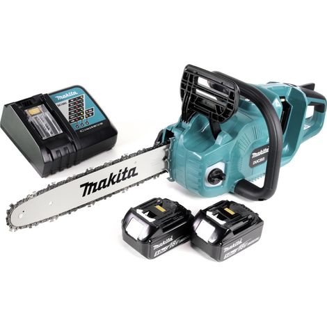 Makita DUC 353 RT2 Motosierra sin cable 36V ( 2x18V ) Sin escobillas 35 cm + 2x batería 5.0 Ah + cargador