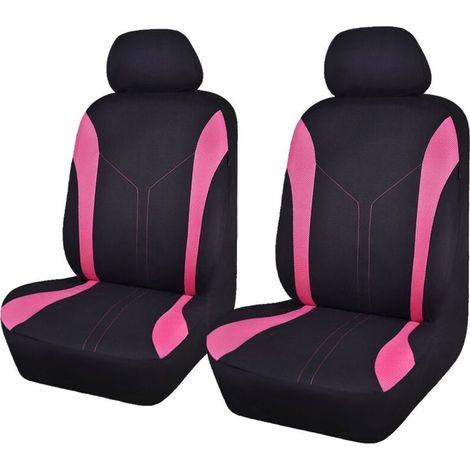 Universal Mode Maille Housses de siège de Voiture (2 Fronts, Noir Rose) NPTERBL (1/5)