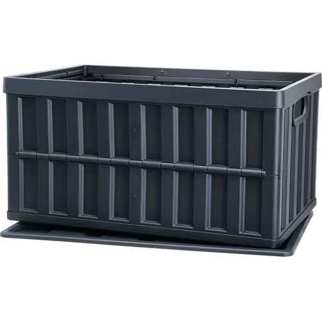 Boîtes de Rangement Pliables avec Couvercles, 65L Lot de 3, Bacs en Plastique Empilables avec Poignées, Grands Conteneurs Robustes pour Vêtements, Jouets, Livres, Snacks, Chaussures et Courses (1/5)