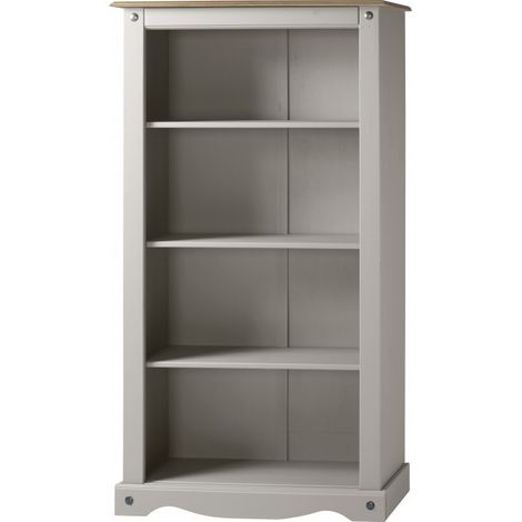 Corona Grey Wax Medium Bookcase (1/4)